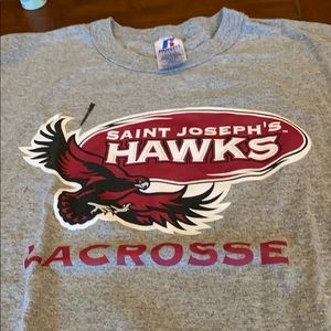 Saint Joseph’s hawks t shirt.